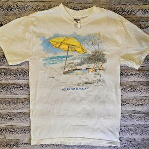 Jerzees Men's White and Cream T-shirt